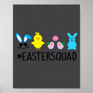 Bunnies Animals Squad Outfit Easter Day Kids Toddl Poster