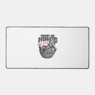 Bunnies are Overrated Stay Feral Raccoon Eggs Happ Desk Mat