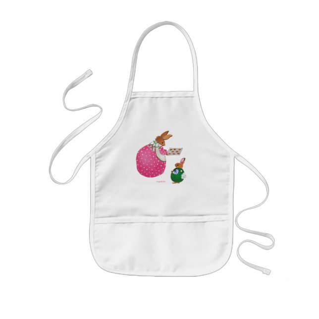 bunnies baking cookies apron (Front)