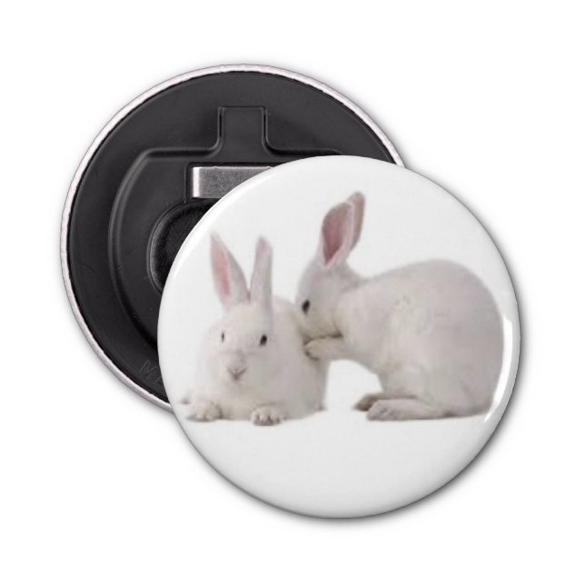 Bunnies Button Bottle Opener (Front)