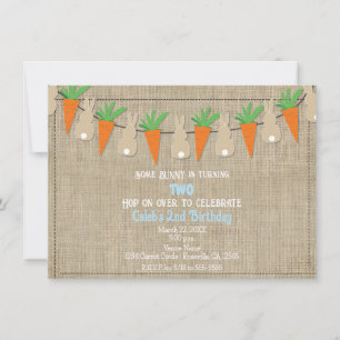 Bunnies & Carrots Easter Garland Birthday Party Invitation