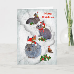 Bunnies' Christmas Party Card (Enter Own Message)
