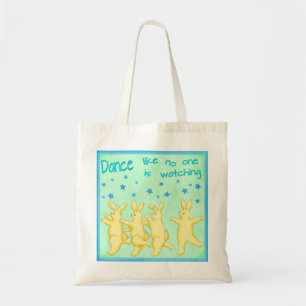 Bunnies Dance Like No One's Watching Yellow Green Tote Bag