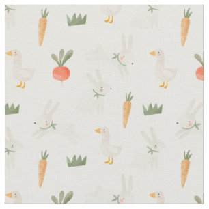 Bunnies & Ducks on the Farm Pattern Fabric