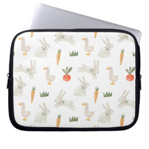 Bunnies & Ducks on the Farm Pattern Laptop Sleeve