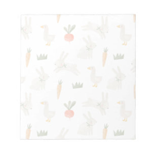Bunnies & Ducks on the Farm Pattern Notepad