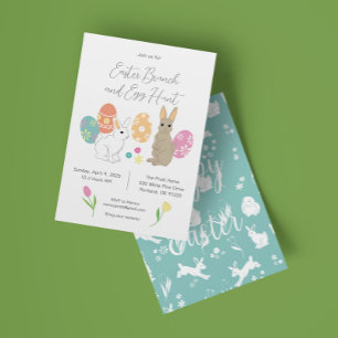 Bunnies Easter bruch and egg hunt Invitation