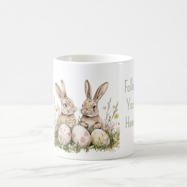 Bunnies Easter Eggs Coffee Mug (Center)
