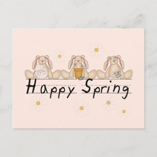 Bunnies Happy Spring T-shirts and Gifts Postcard
