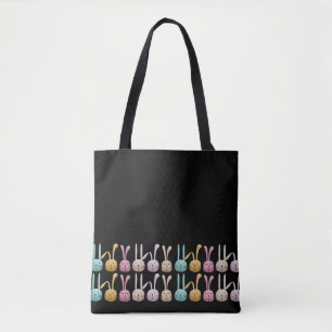 Bunnies in a row  tote bag