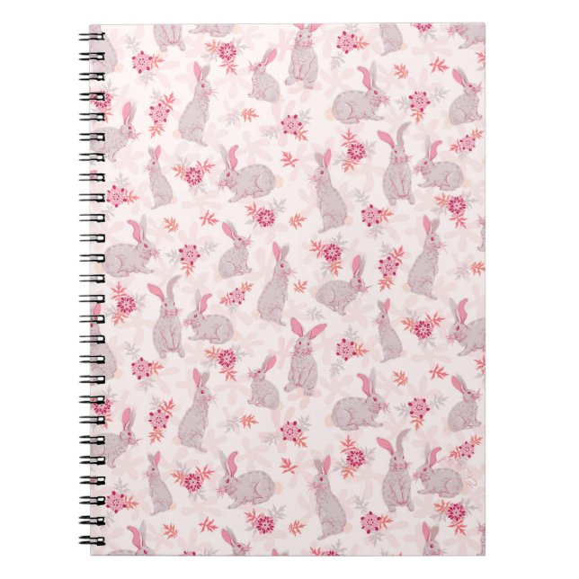 Bunnies in Flower Field Notebook (Front)