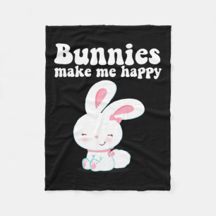 Bunnies Make Me Happy Toddler Girl Kid Mum Cute Ea Fleece Blanket