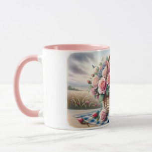 Bunnies Nestled Among Cottage Roses Mug