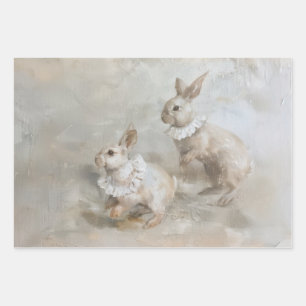 Bunnies - Oil Painting Style Wrapping Gift Paper