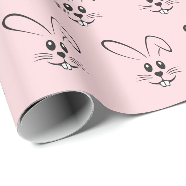 Bunnies On Pink Wrapping Paper (Roll Corner)