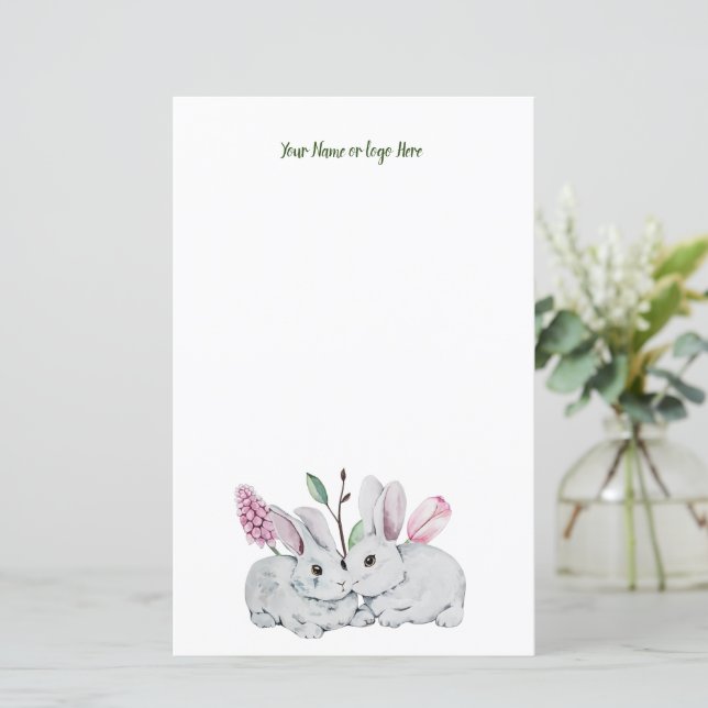 Bunnies Personalised Stationery (Standing Front)