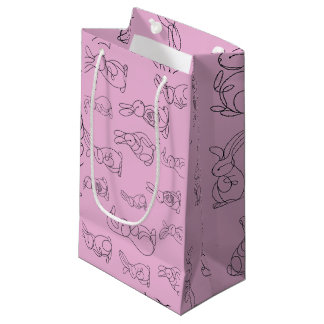 Bunnies print  small gift bag