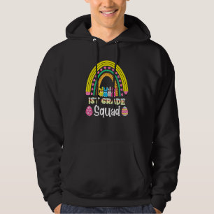 Bunnies Rainbow 1st Grade Teachers Students Squad Hoodie