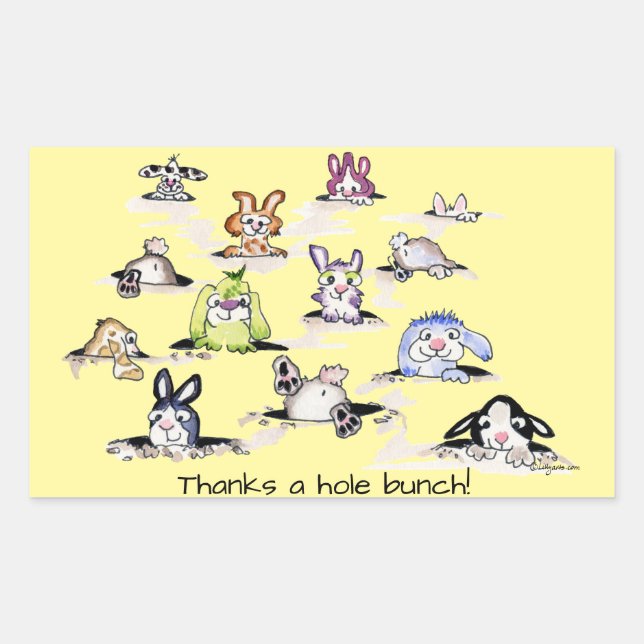 Bunnies: Thanks a Hole Bunch Sticker (Front)