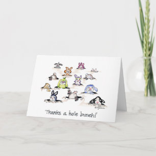Bunnies: Thanks a Hole Bunch Thank You Card