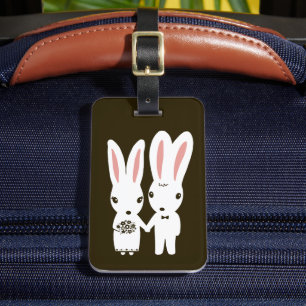 Bunnies Wedding Couple - Cute Bride and Groom Luggage Tag
