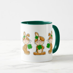 Bunnies with Shamrocks St. Patrick's Day Custom Mug