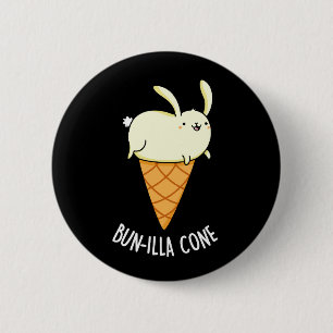 Bunnilla Cone Funny Bunny Vanilla Dark BG 6 Cm Round Badge