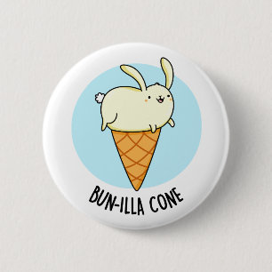 Bunnilla Cone Funny Bunny Vanilla Ice Cream Pun 6 Cm Round Badge