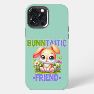 Bunntastic Friend pun. Cute Bunny Rabbit cartoon iPhone 13 Pro Max Case