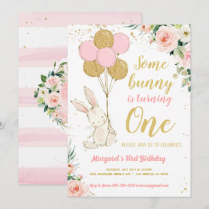 Bunny 1st Birthday Invitation