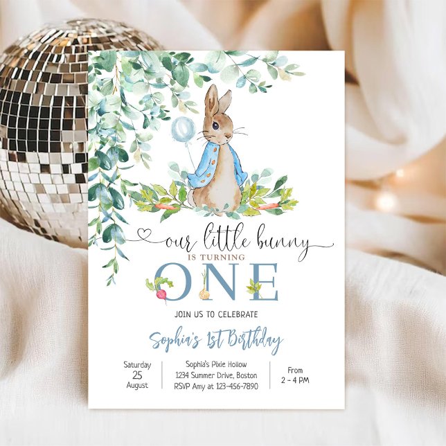 Bunny 1st Birthday Invitation (Creator Uploaded)