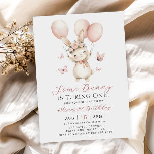 Bunny 1st Birthday Invitation