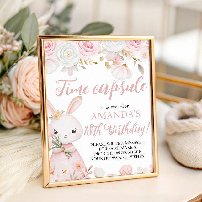 Bunny 1st Birthday Time Capsule Sign (Creator Uploaded)