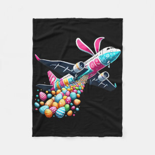Bunny Aeroplane Easter Egg Mens Kids Boys Easter A Fleece Blanket