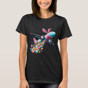 Bunny Aeroplane Easter Egg Mens Kids Boys Easter A T-Shirt