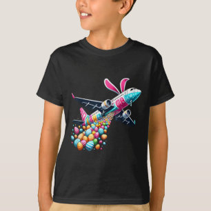 Bunny Aeroplane Easter Egg Mens Kids Boys Easter A T-Shirt