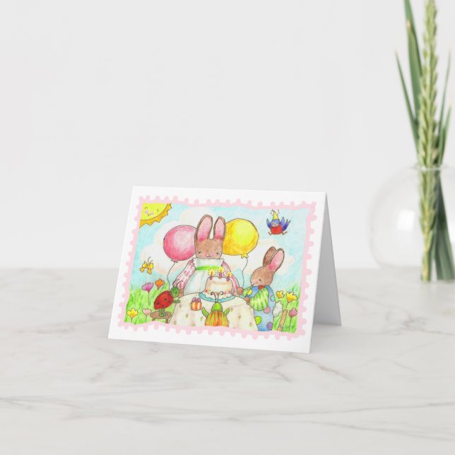 Bunny and Bug Birthday Card (Front)