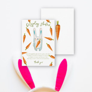 Bunny and carrot - display shower enclosure card