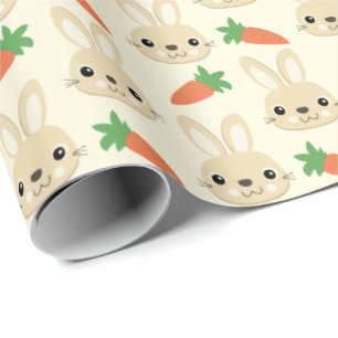 Bunny and Carrot Easter Pattern Wrapping Paper