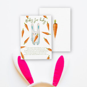 Bunny and carrots - books for baby enclosure card