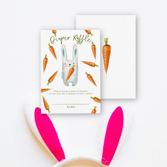 Bunny and carrots - diaper raffle enclosure card (Creator Uploaded)