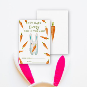 Bunny and carrots - guess how many carrots enclosure card