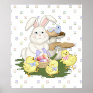 Bunny and Chicks Spring Celebration Poster