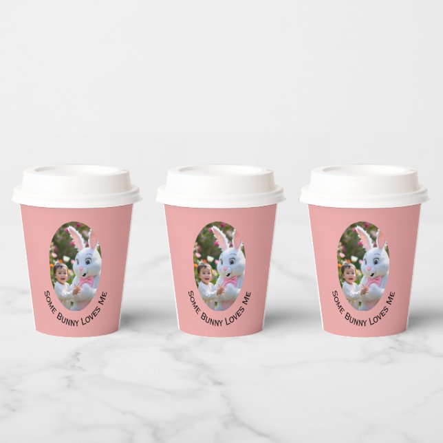 Bunny and Child photo in Oval Frame Easter Paper Cups (Multi)