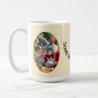 Bunny and Child Photo Oval Frame Easter