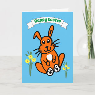 Bunny and Daffodils Easter Card
