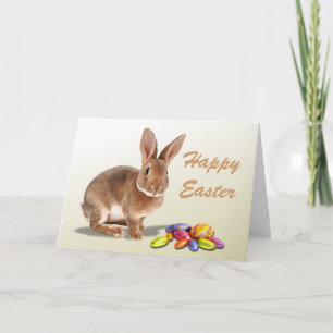 Bunny and Easter eggs Holiday Card