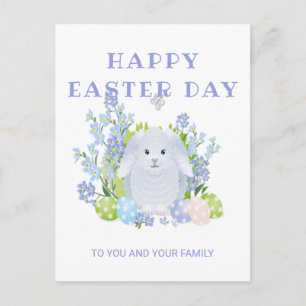 Bunny And Easter Eggs   Holiday Postcard