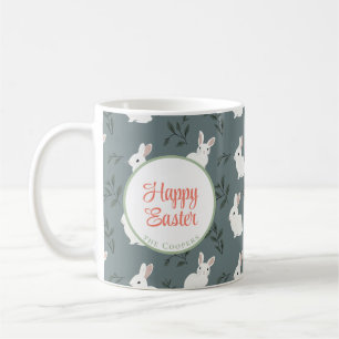 Bunny and Eggs Floral Coffee Mug