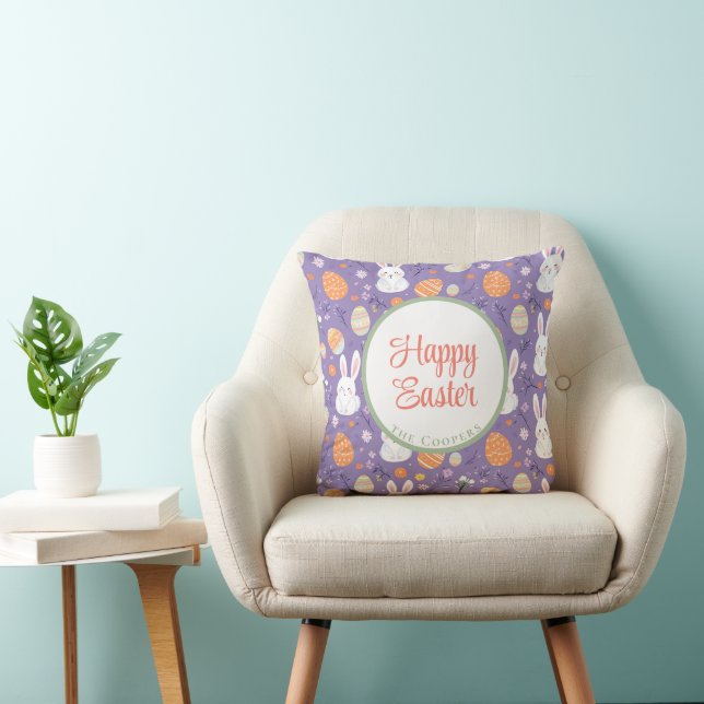 Bunny and Eggs Floral Cushion (Chair)